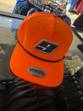 Neon Orange Rubber 9 Patch Hat